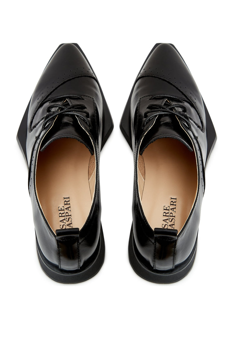 Zapatos de cordón puntiagudos - Negro