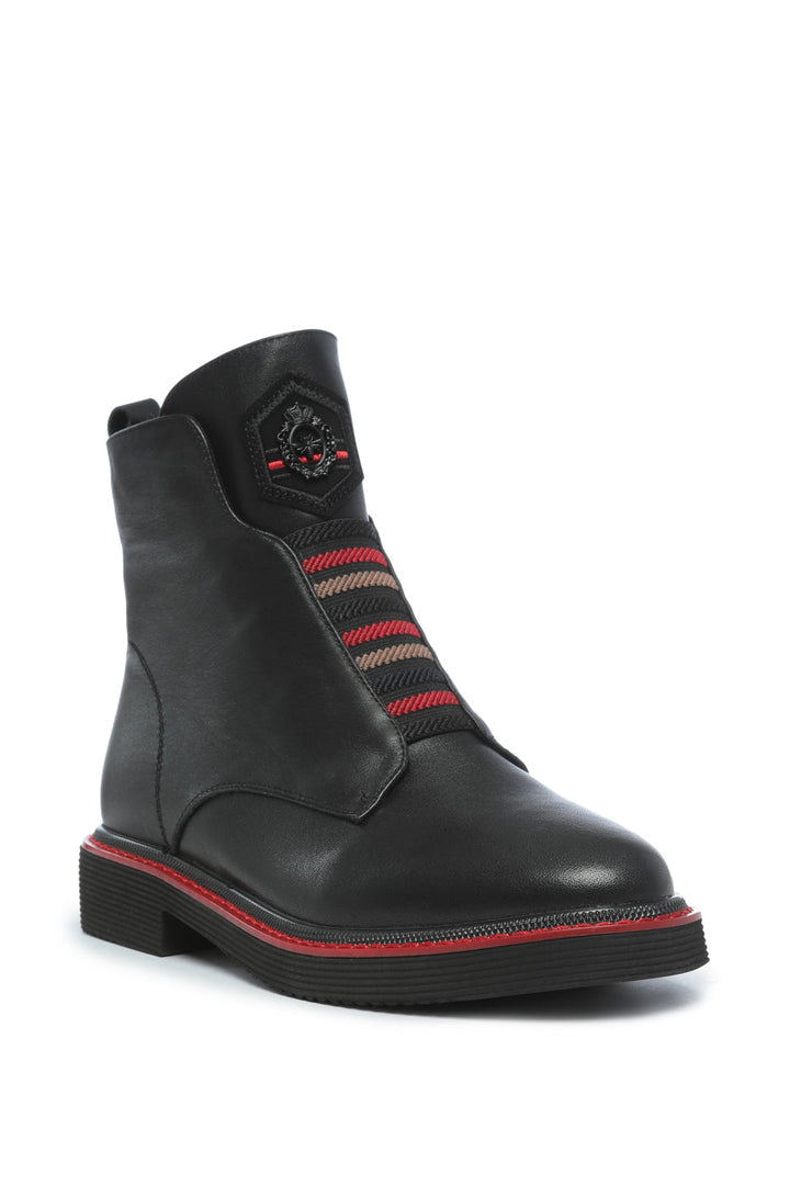 Gummizug-Stiefelette - Schwarzes Leder