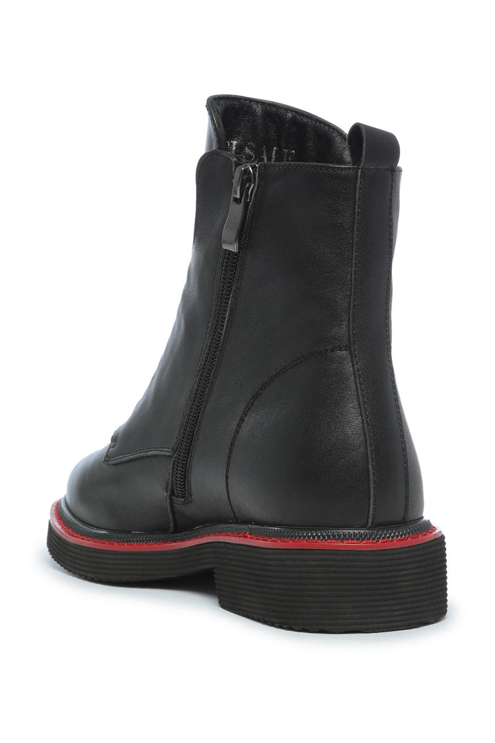 Gummizug-Stiefelette - Schwarzes Leder