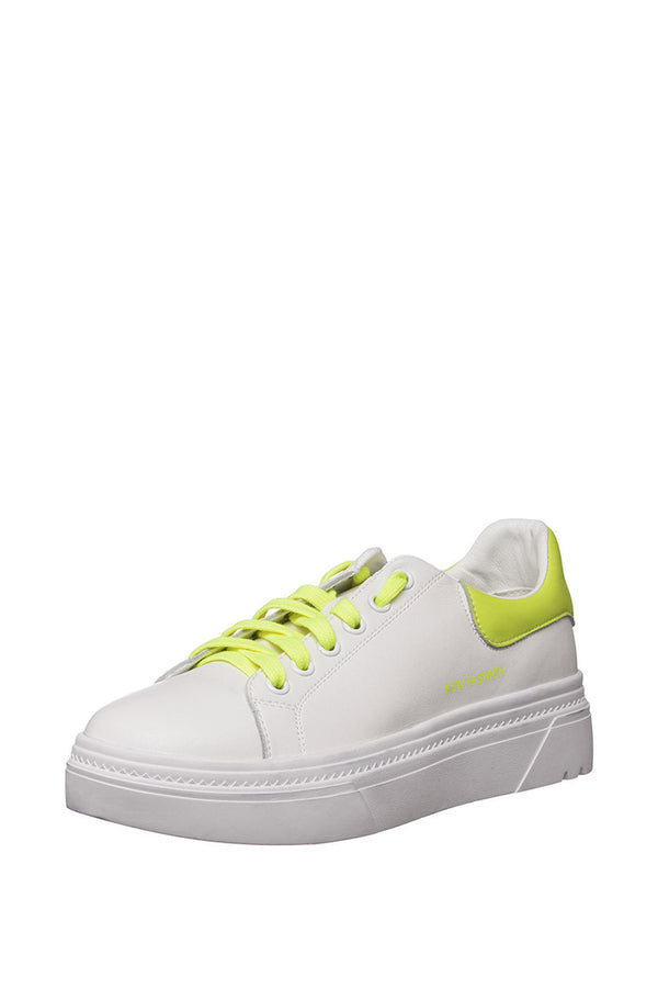 Neon Accent Platform Sneakers