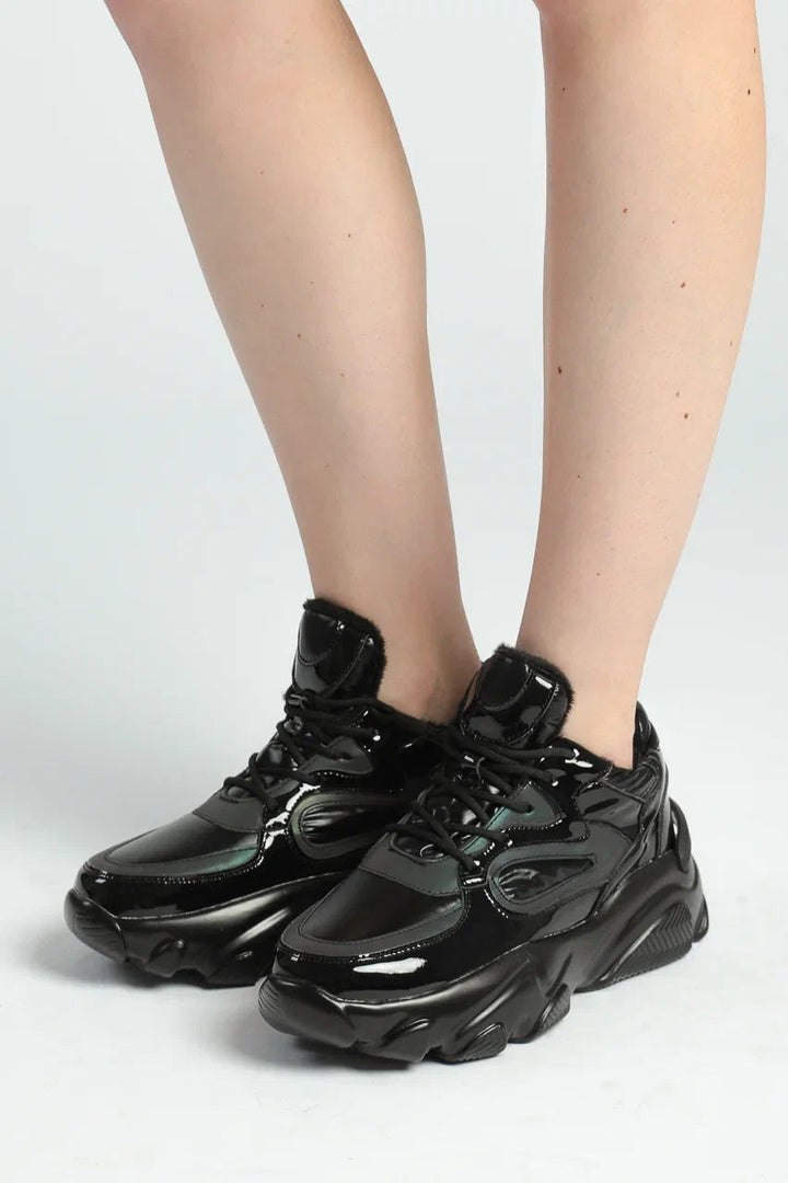 Chunky sneakers i højglans