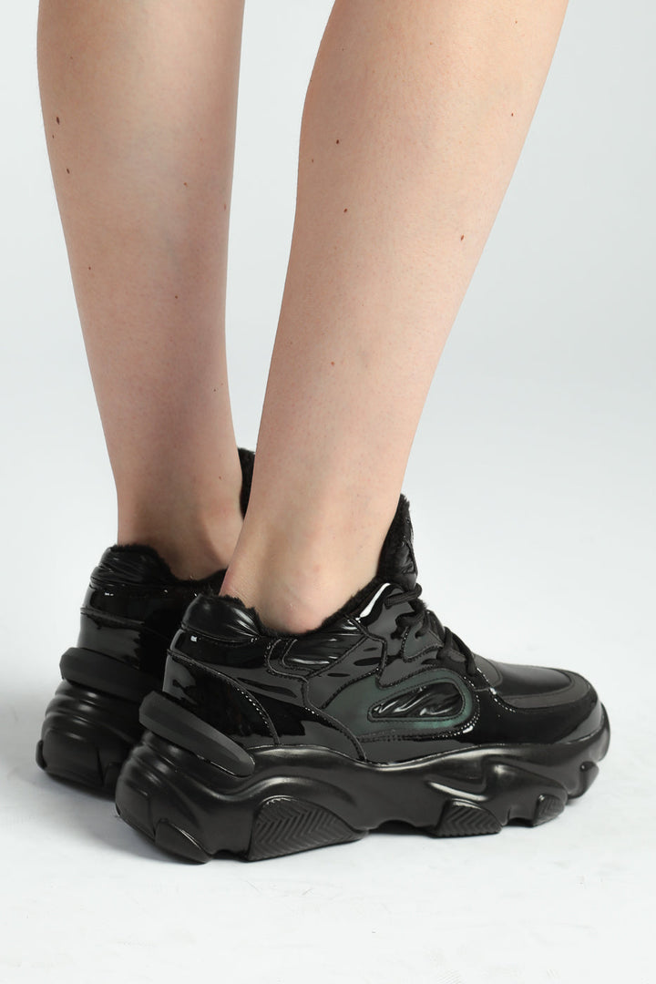 Chunky sneakers i højglans