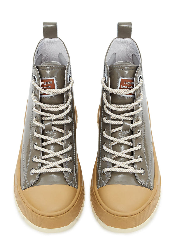 Laklæderstøvler med høj top