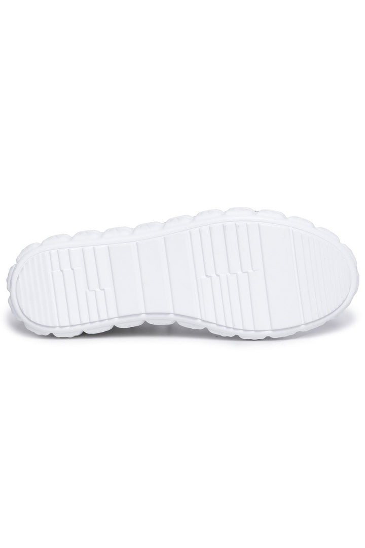 Zapatillas con plataforma y adornos de strass - Blancas