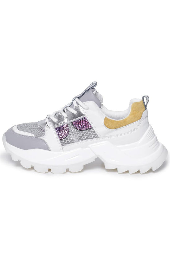 Baskets chunky à texture multiple - Blanc
