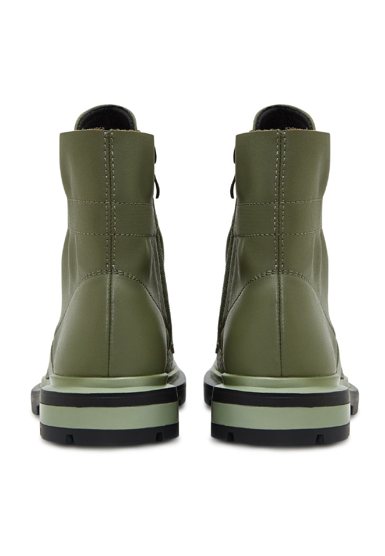 Bottes de combat classiques en cuir - Vert foncé