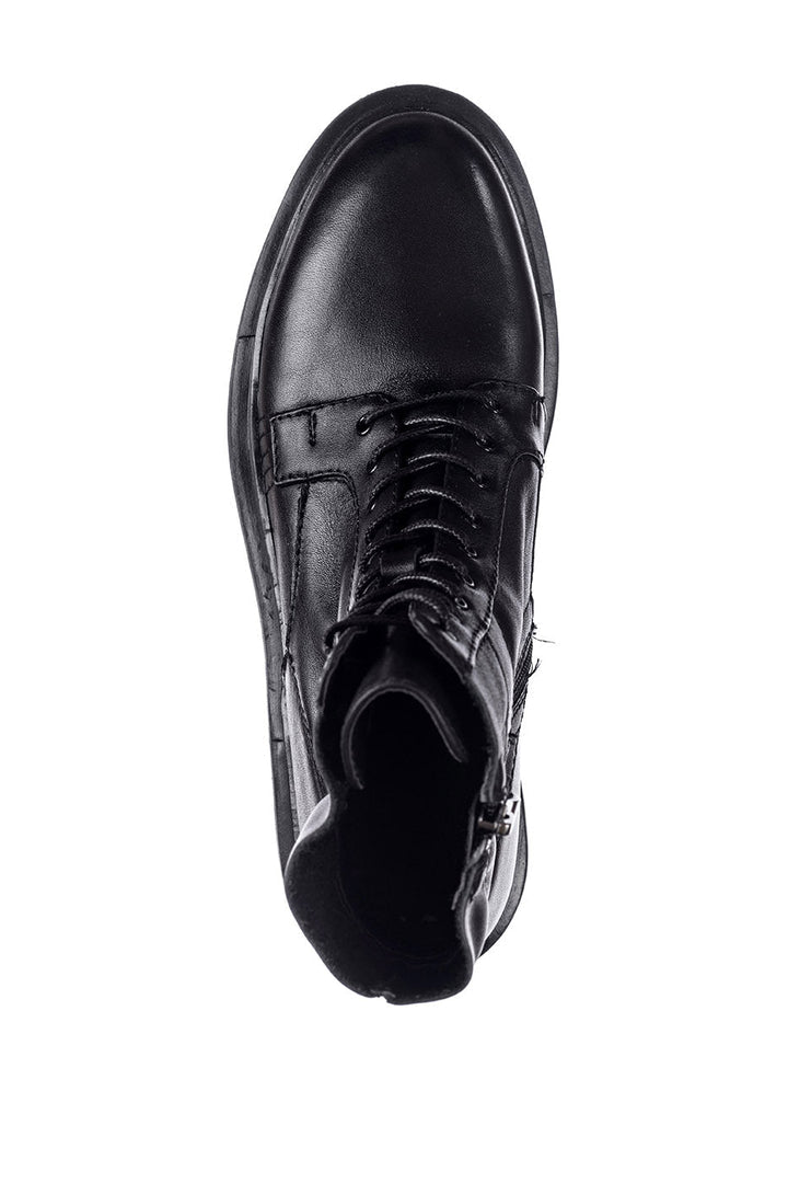 Bottes de combat classiques en cuir - Noir