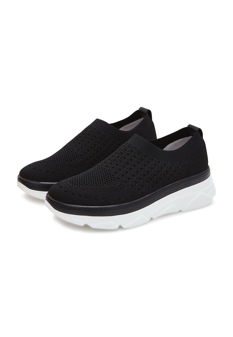 Slip-On-Sneaker aus Strick - Schwarz