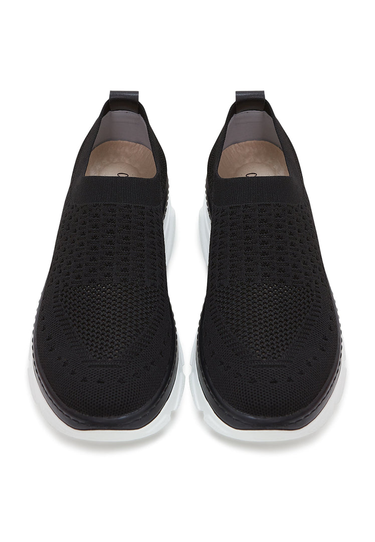 Knit Slip-On Sneakers - Black