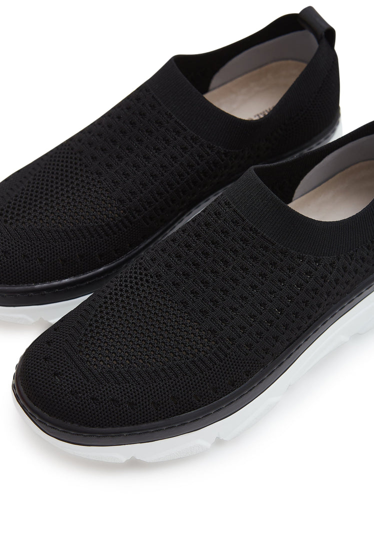 Slip-On-Sneaker aus Strick - Schwarz