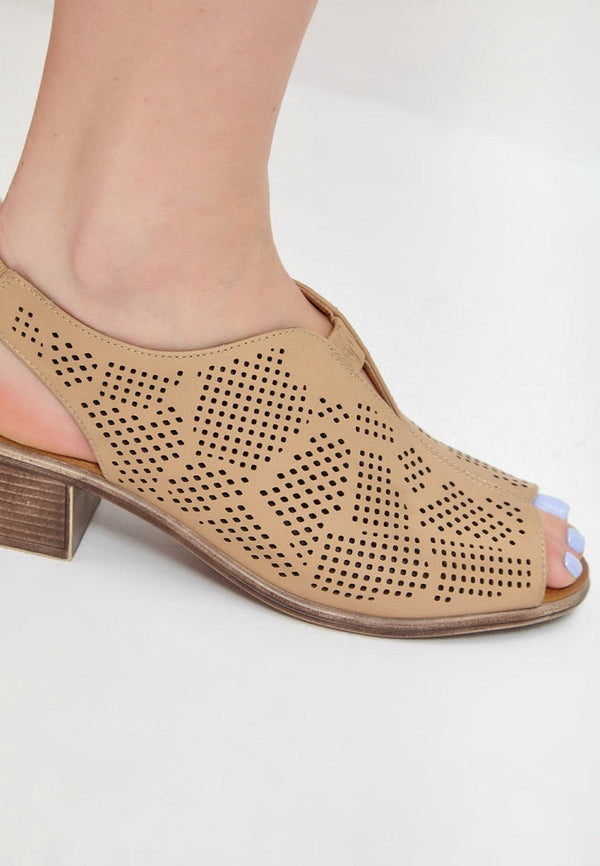 Leren Klassieke Sandalen met Blokhak