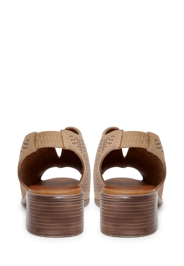 Leren Klassieke Sandalen met Blokhak