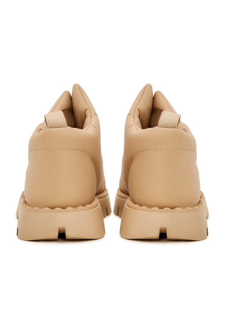 Suede Wool-Lined Winter Boots - Beige