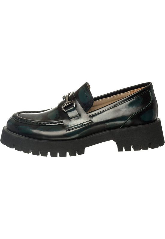 Luxe Glide Gold-Bit Loafers Josephine - Dunkelgrün