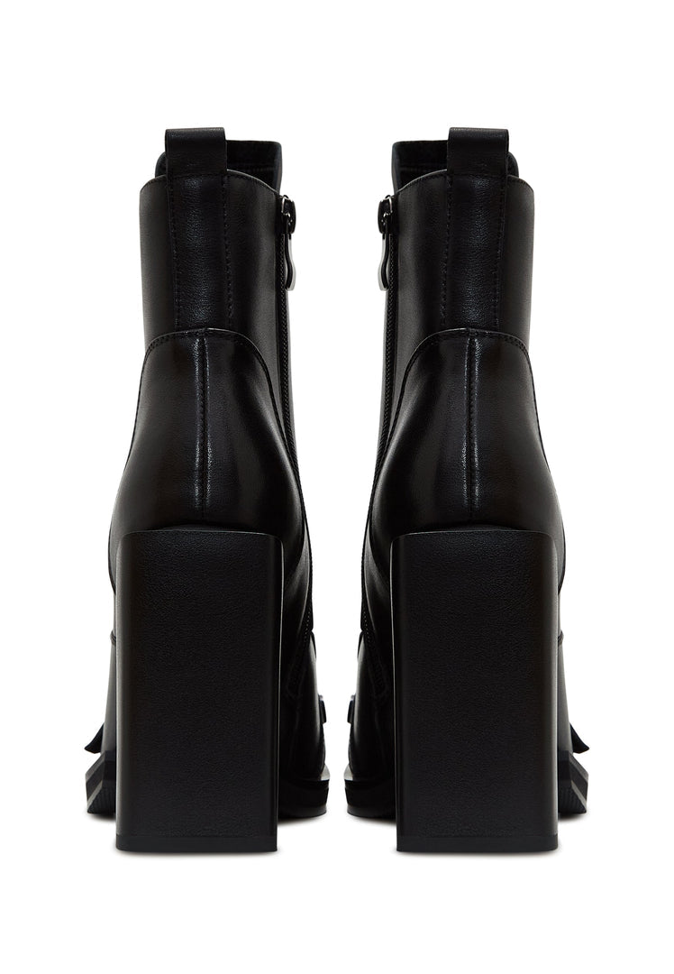 Botines de piel con cordones Laetitia - Negro