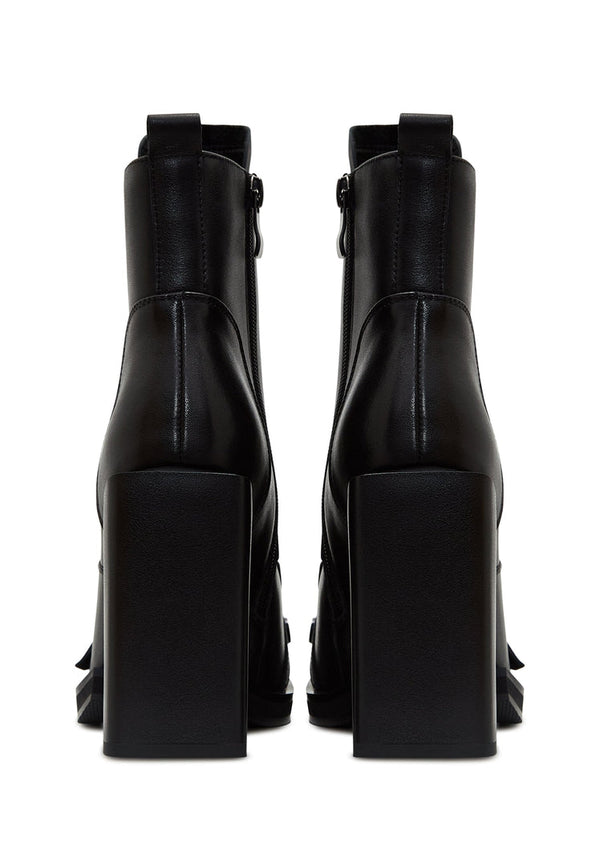 Leather Lace-Up Ankle Boots Laetitia - Black