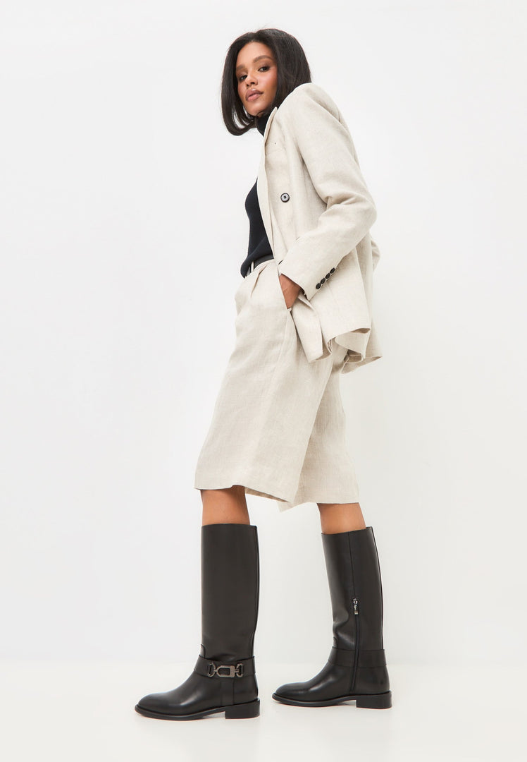 Reitstiefel mit Schnallendetail Dora - Schwarz