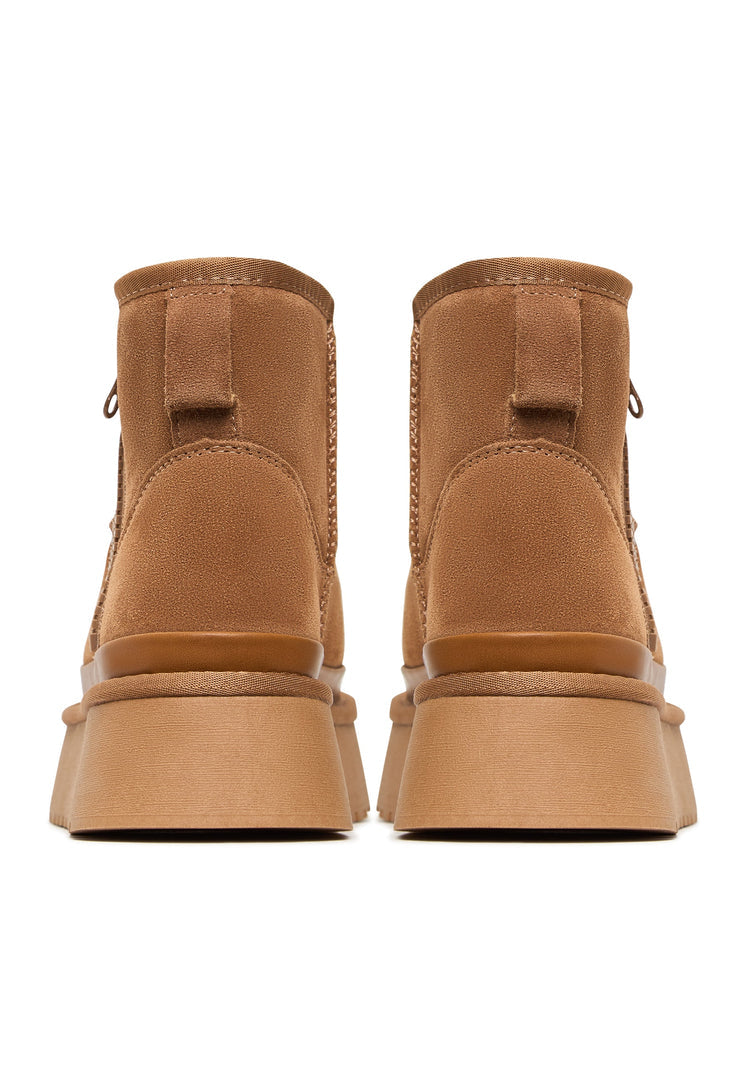 Ruskind Platform ankelstøvler Lumi - Beige