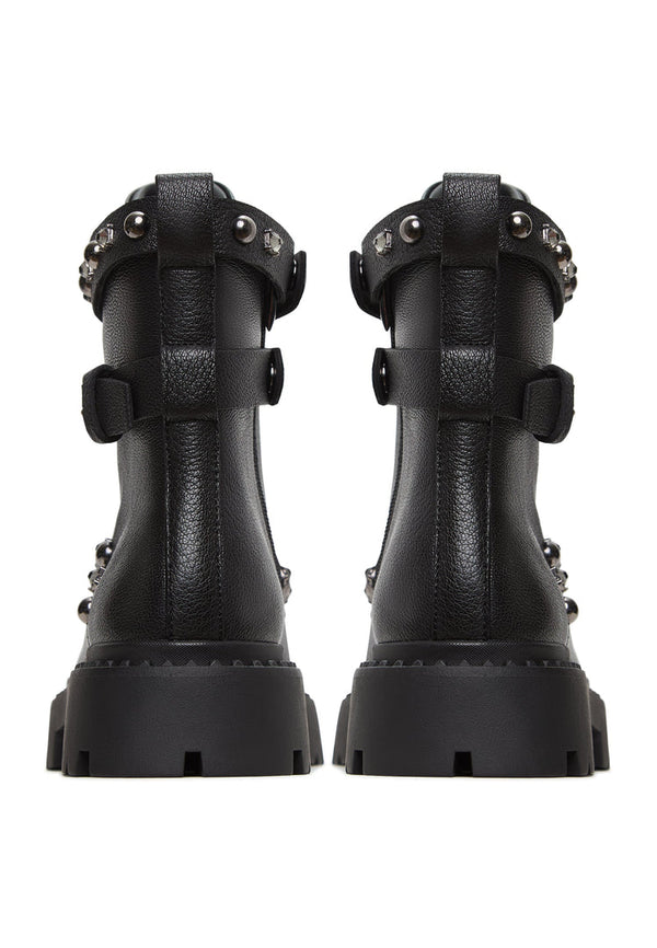 Combat Boots with Studded Detailing Becks - Black