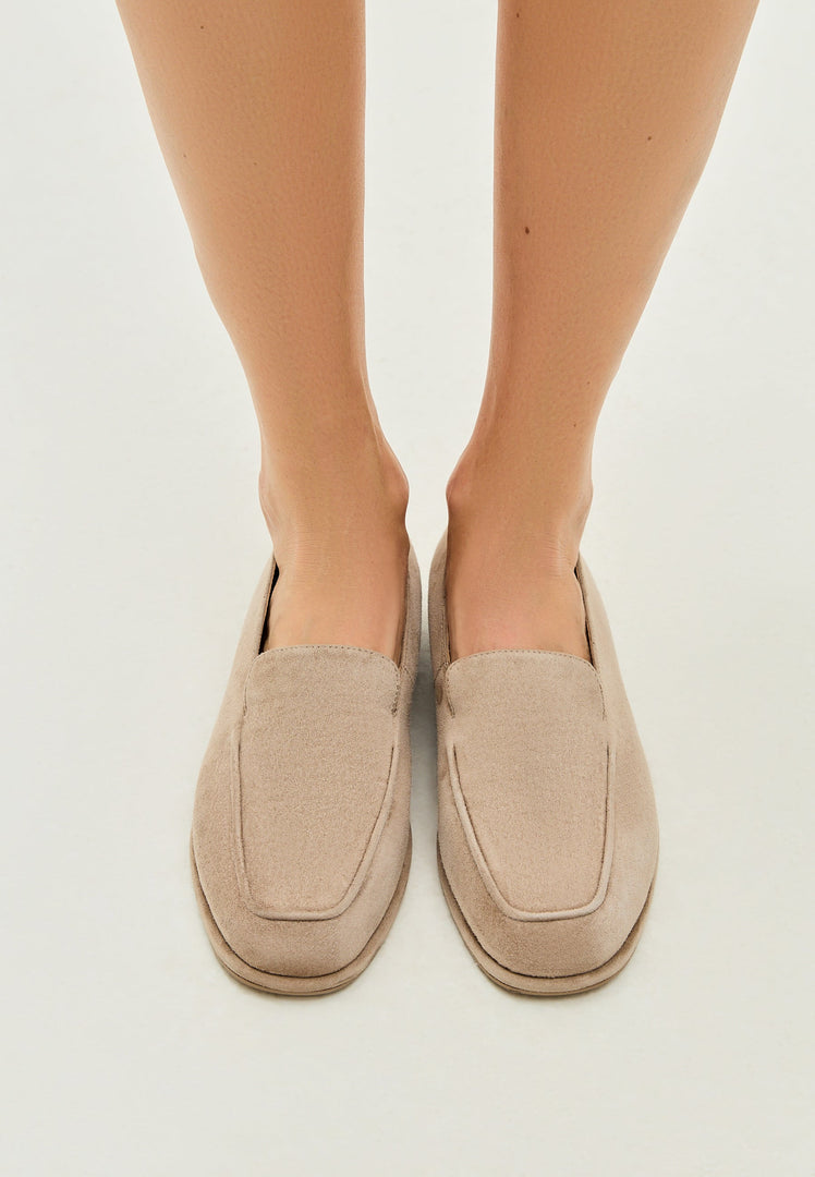 Comfort Suede Platform Loafers Clau - Beige