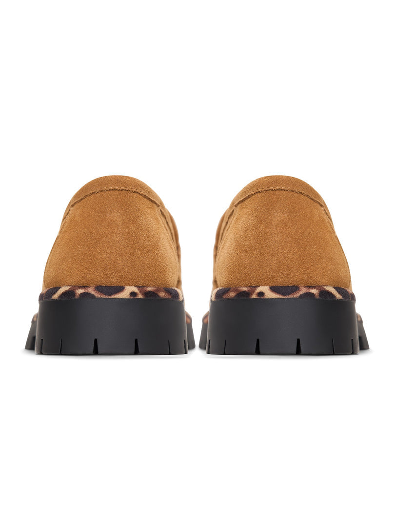 A stylish pair of Lily Brown chic loafers with chunky soles, perfect for women's fashion footwear enthusiasts looking for trendy kicks.