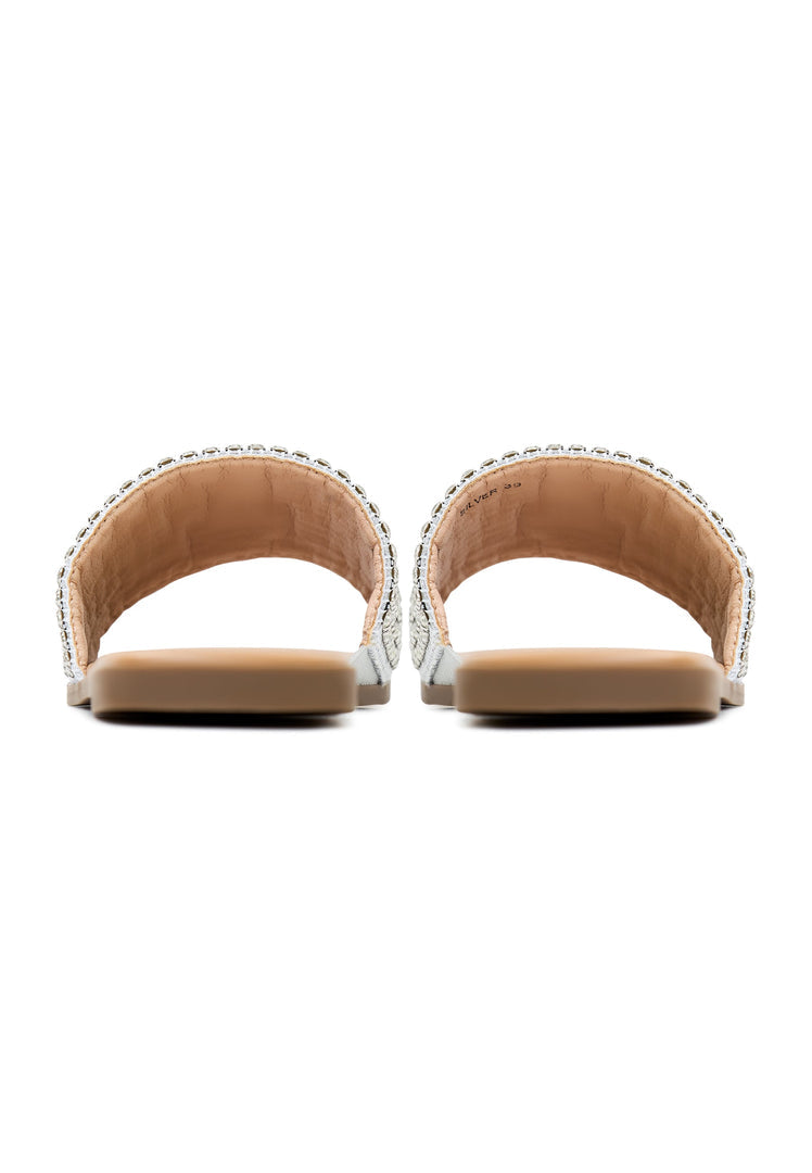Flat Sole Slippers Izzy - Silver