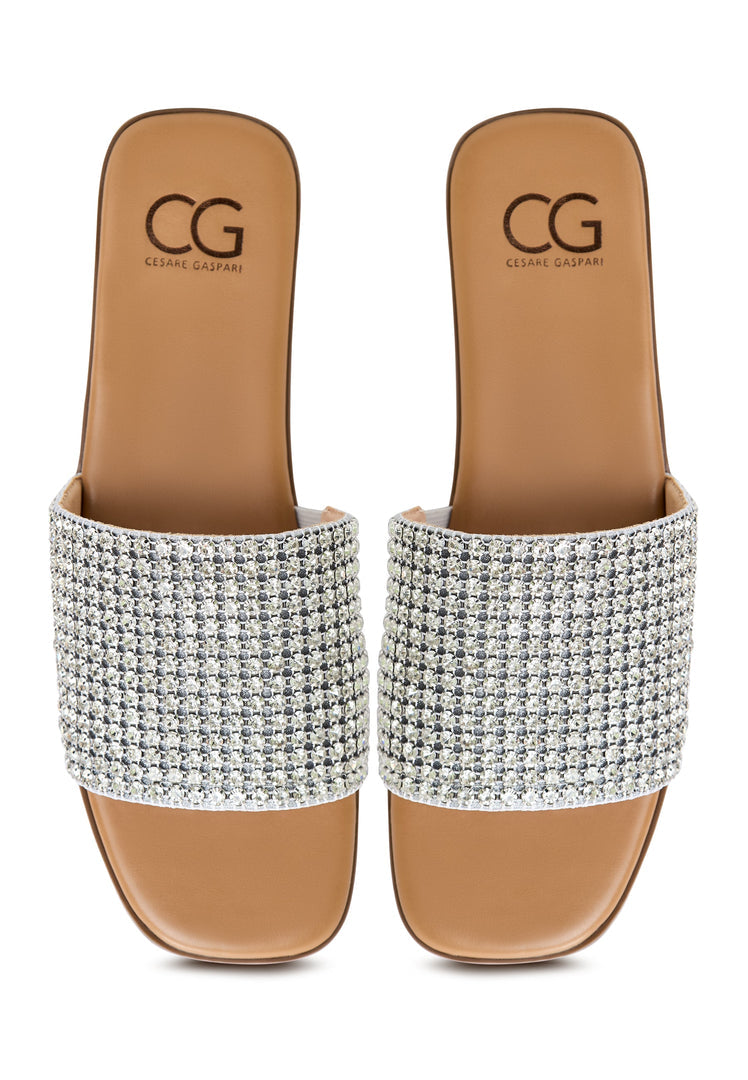 Flat Sole Slippers Izzy - Silver