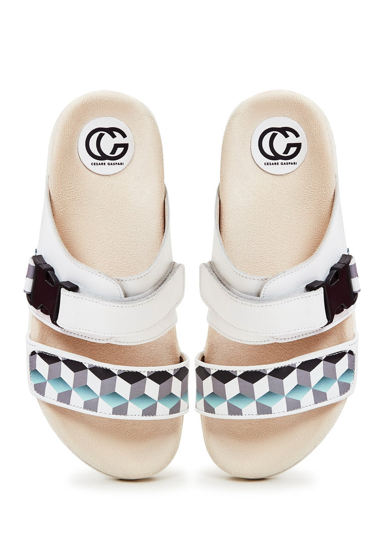 Flache Sohlenpantoletten Meredith - Weiß