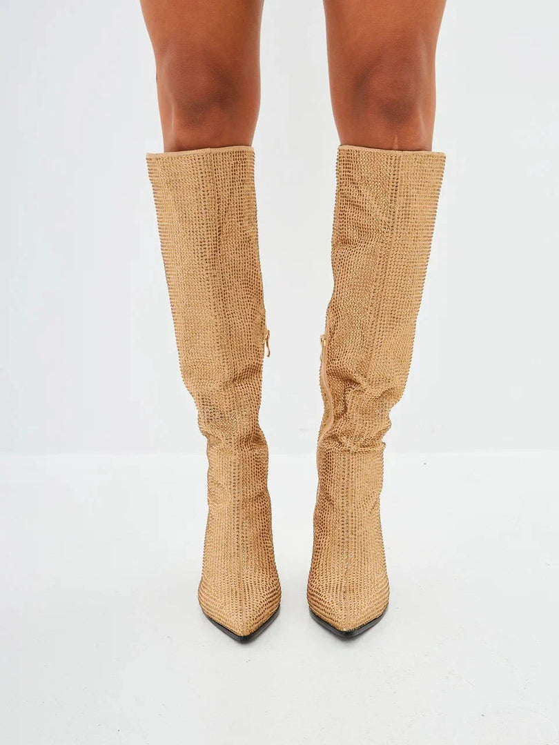 Botas altas con adorno Jewel