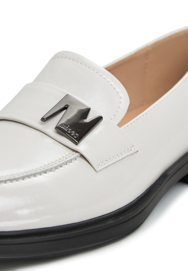 Mocasines con tacón en bloque - Blanco
