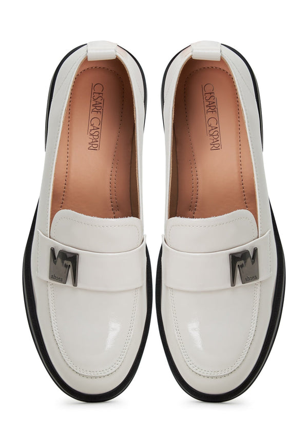 Mocasines con tacón en bloque - Blanco