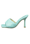 Square Toe Heeled Mule - Blue