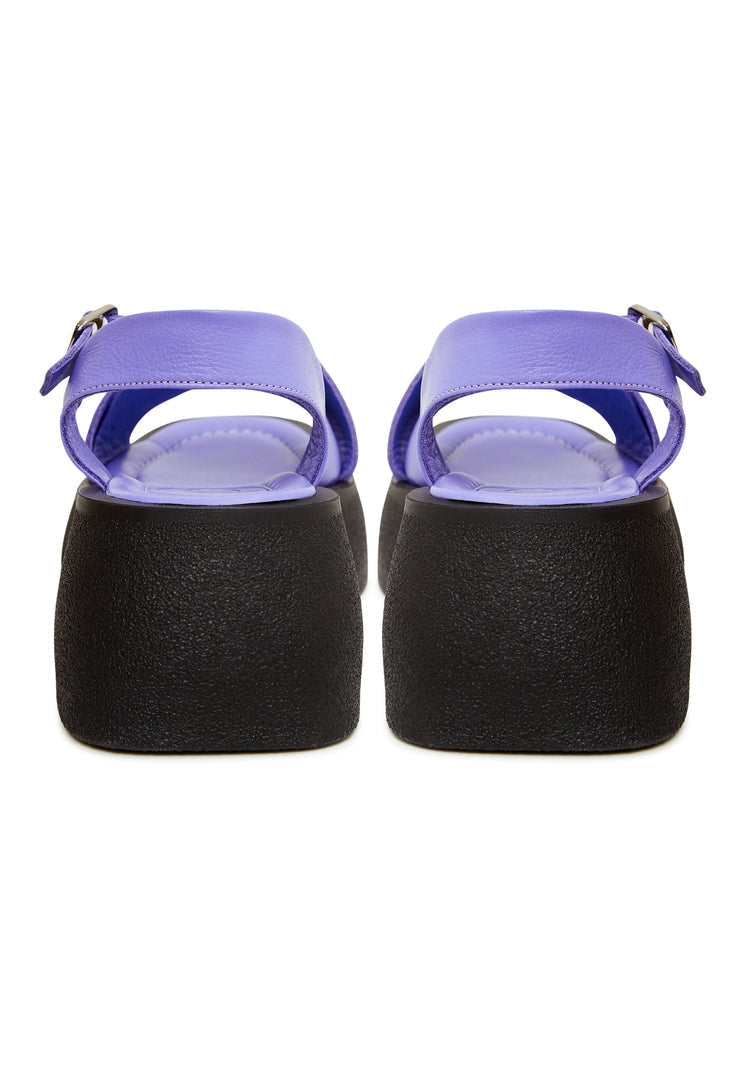 Leather Platform Sandals - Lilac