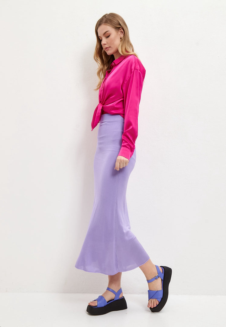 Leather Platform Sandals - Lilac