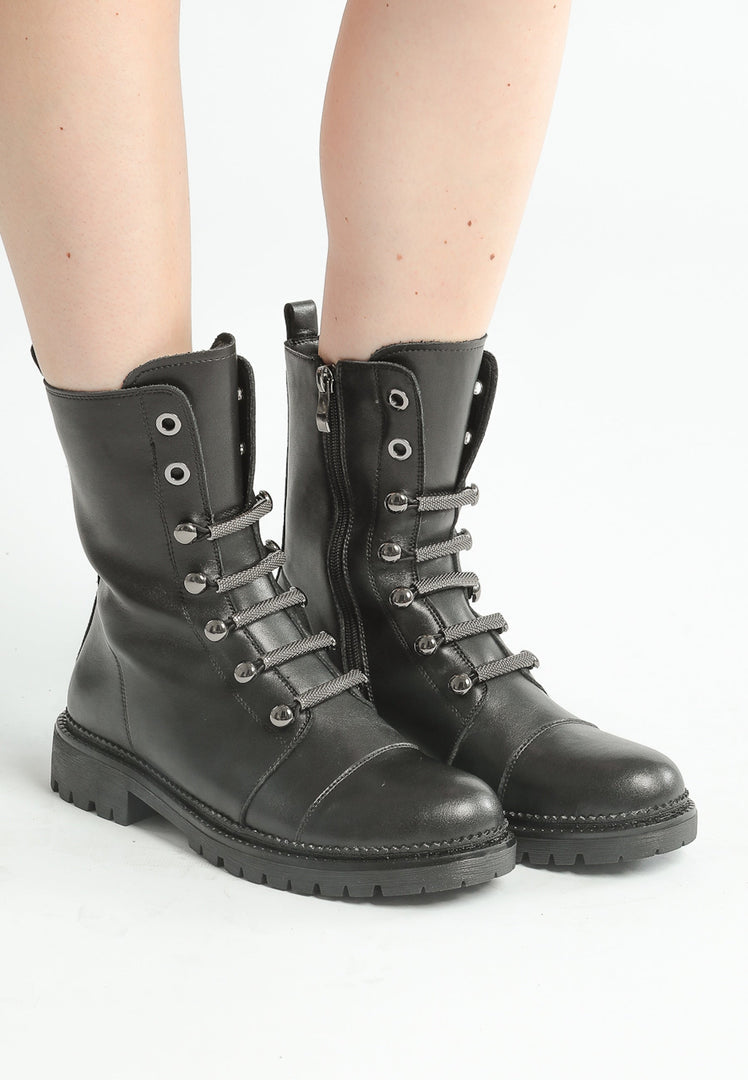 Bottines à semelle de laine