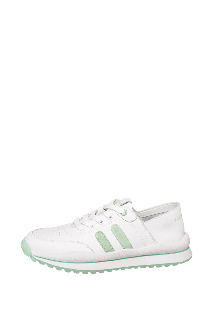 Baskets en cuir rayées