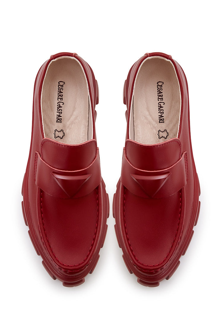 Mocasines de plataforma de piel gruesos