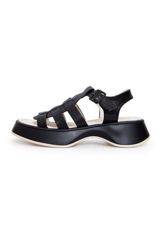 Sandales à plateforme en cuir Joanna - Noir