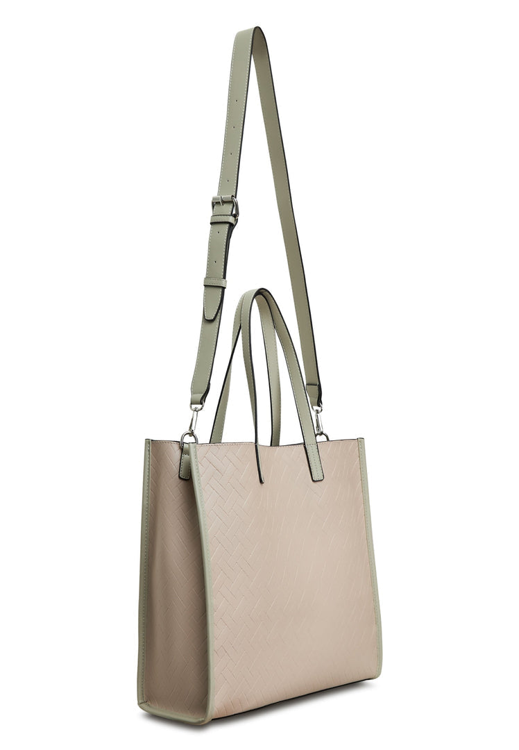 A stylish and functional beige canvas tote bag perfect for everyday use and shopping trips.