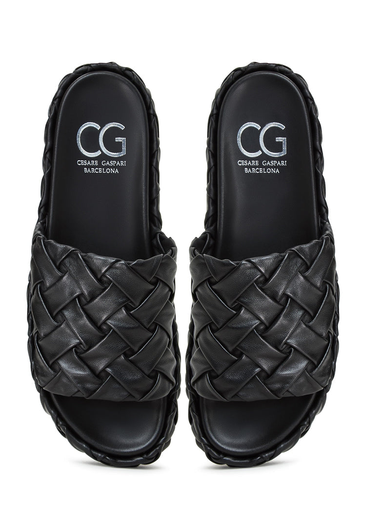 Platform Slippers Antonella - Black
