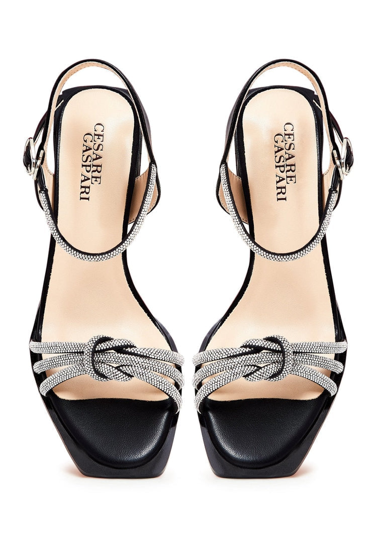 Open Toe Block Heel Sandals Alisa - Black