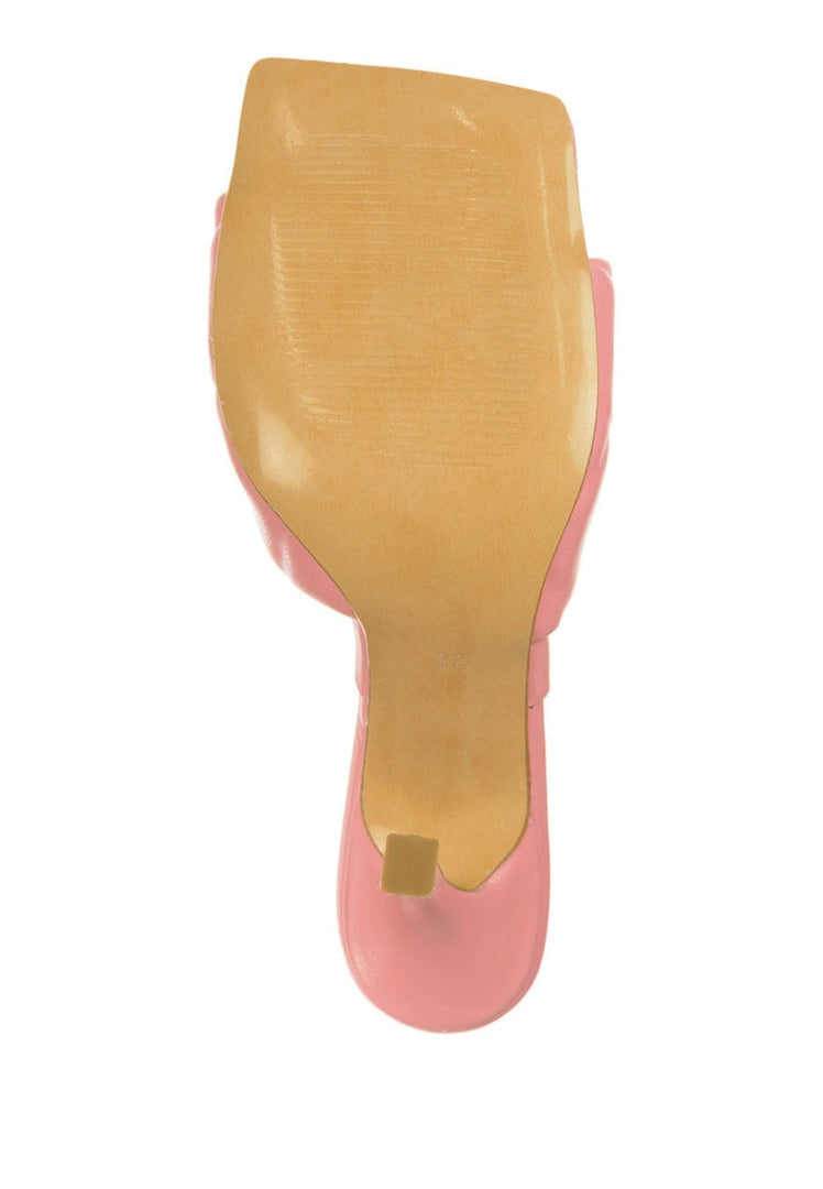 Square Toe Heeled Mule - Pink