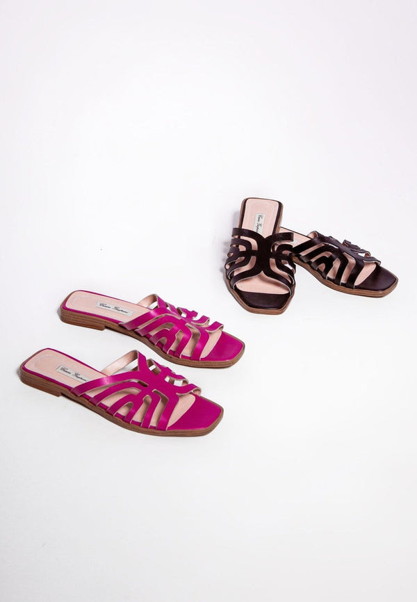 Laser Cut Sandals - Black