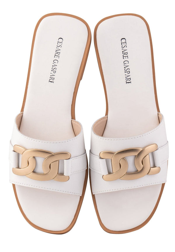 Leather Sandals - White