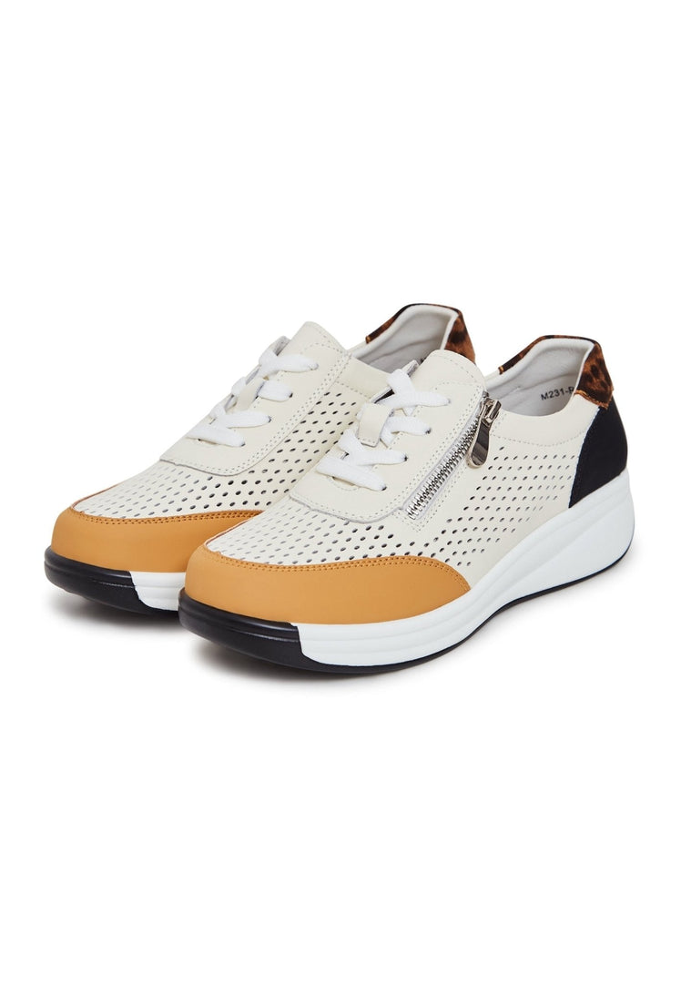 Platform læder sneakers - brun