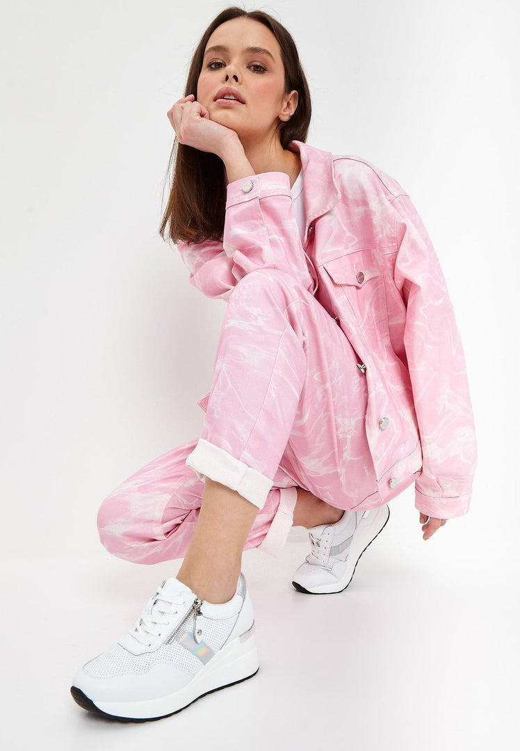 Turnschuhe aus Leder - Weiß