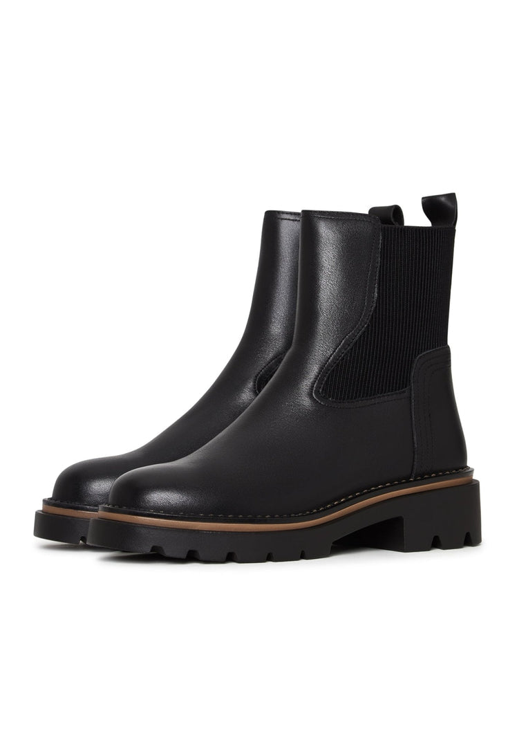 Klassische Plateau-Stiefeletten - Schwarz