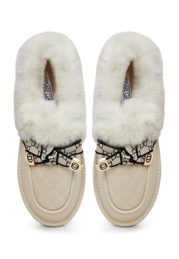 Warm Padded Loafers - Off White