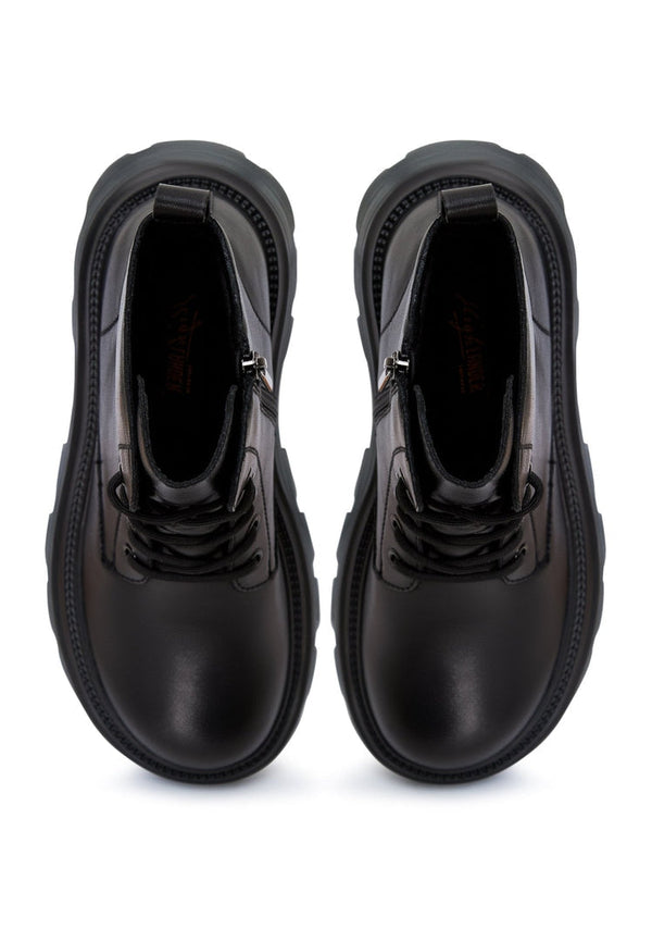 Luxe Lace-Up Leather Booties