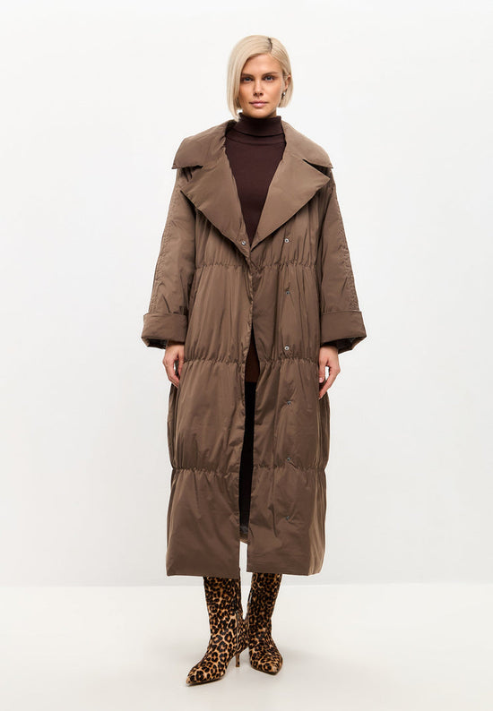 Długi płaszcz puchowy oversize